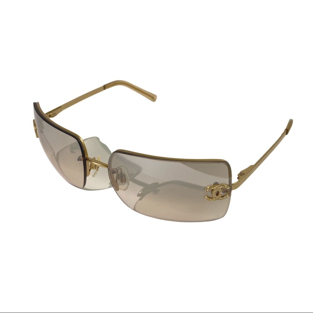Chanel Gold 4092-B Rhinestone Sunglasses
